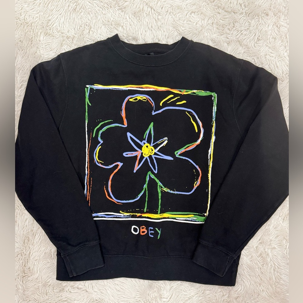 Obey Black Crewneck Sweatshirt